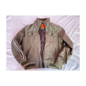 Thrifted Striped Coffee Pilot Jacket